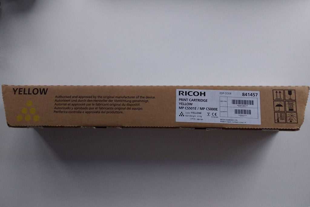 Original RICOH Toner MP C5501/5000 Yellow für Farbdrucker
